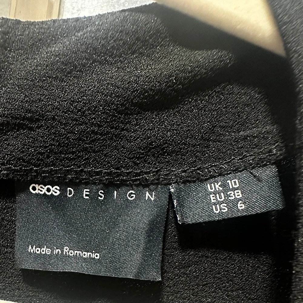 NWT ASOS DESIGN nipped in waist mini dress in black - Picture 3 of 4